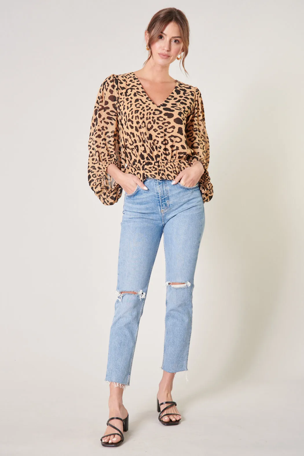 Java Leopard Ways Ballon Sleeve Blouse sold by Sugarlips product image thumbnail 4
