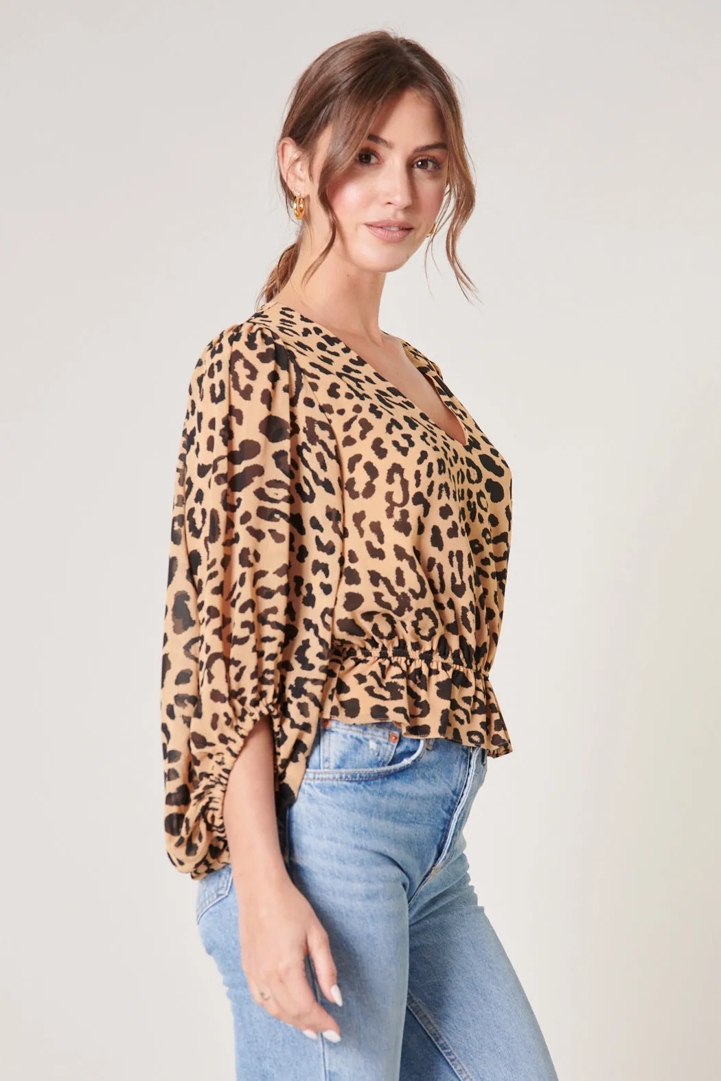Java Leopard Ways Ballon Sleeve Blouse sold by Sugarlips product image thumbnail 3