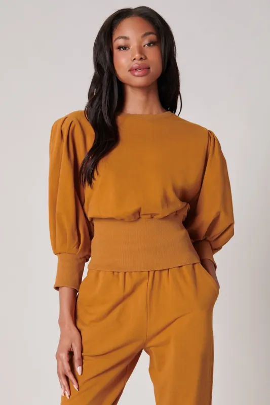 Deanna Lantern Sleeve French Terry Top sold by Sugarlips