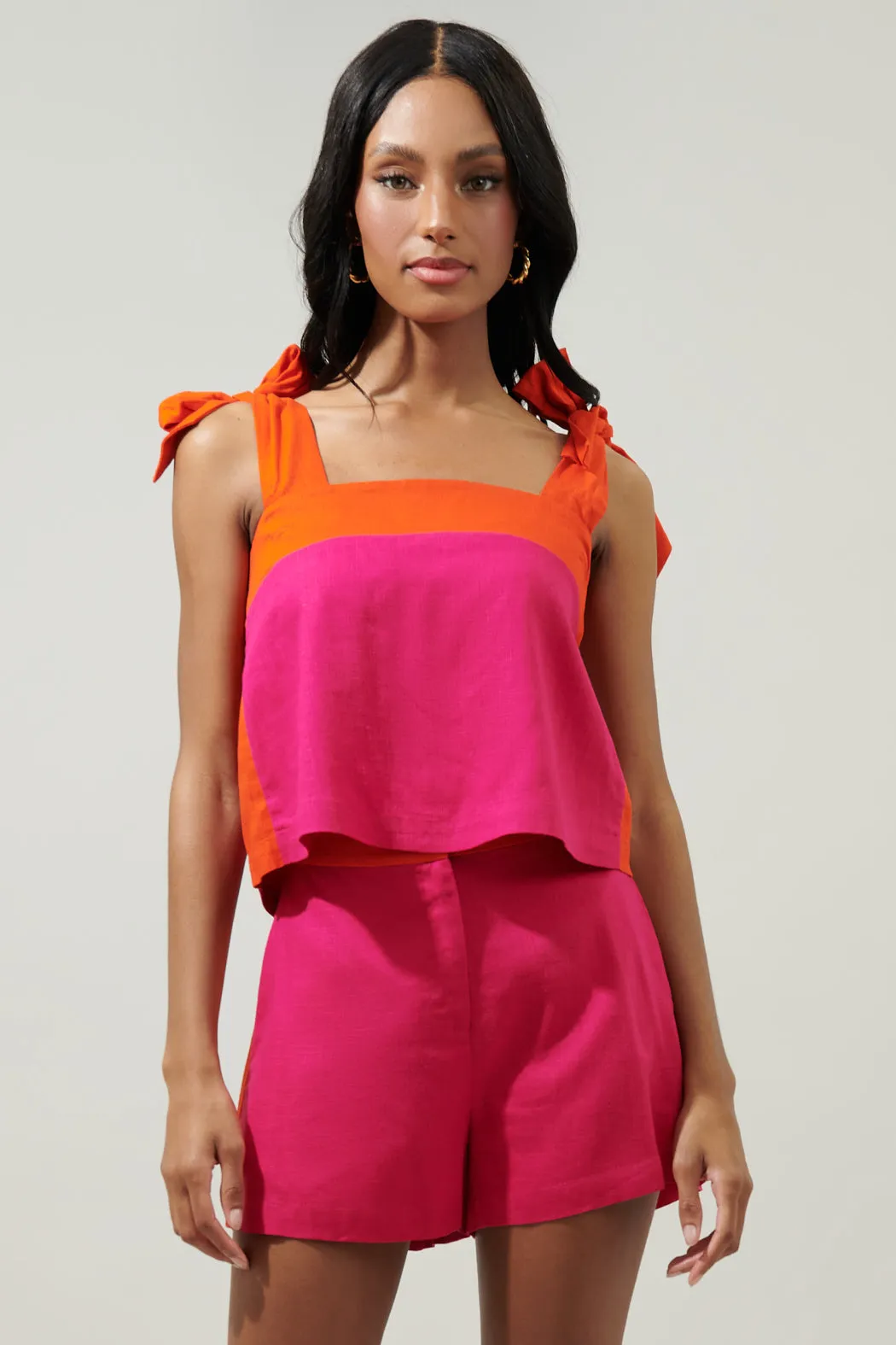 Viceland Tie Strap Color Block Crop Top sold by Sugarlips