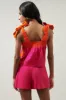 Viceland Tie Strap Color Block Crop Top sold by Sugarlips
