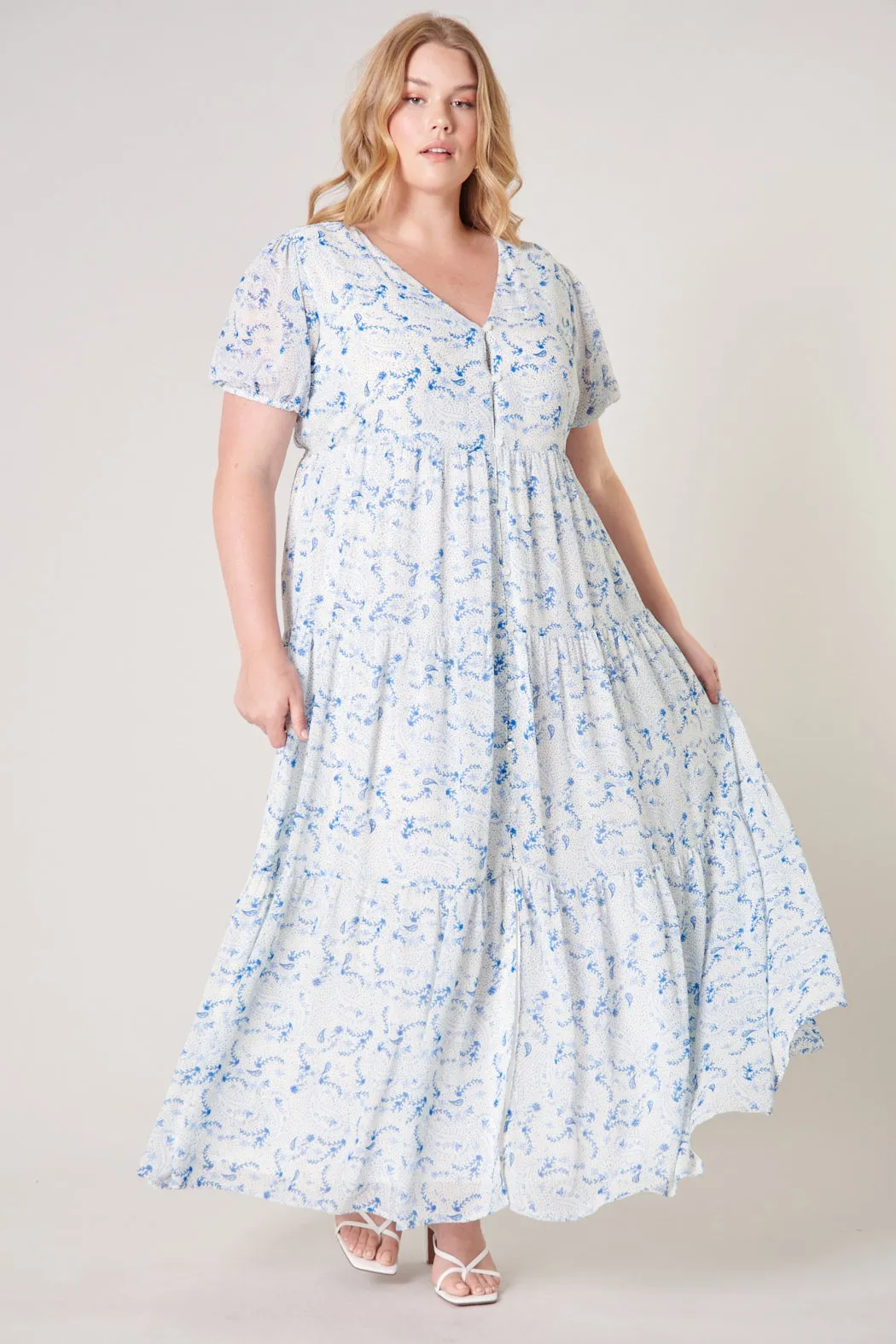 Corinna Paisley Maxi Dress Curve sold by Sugarlips