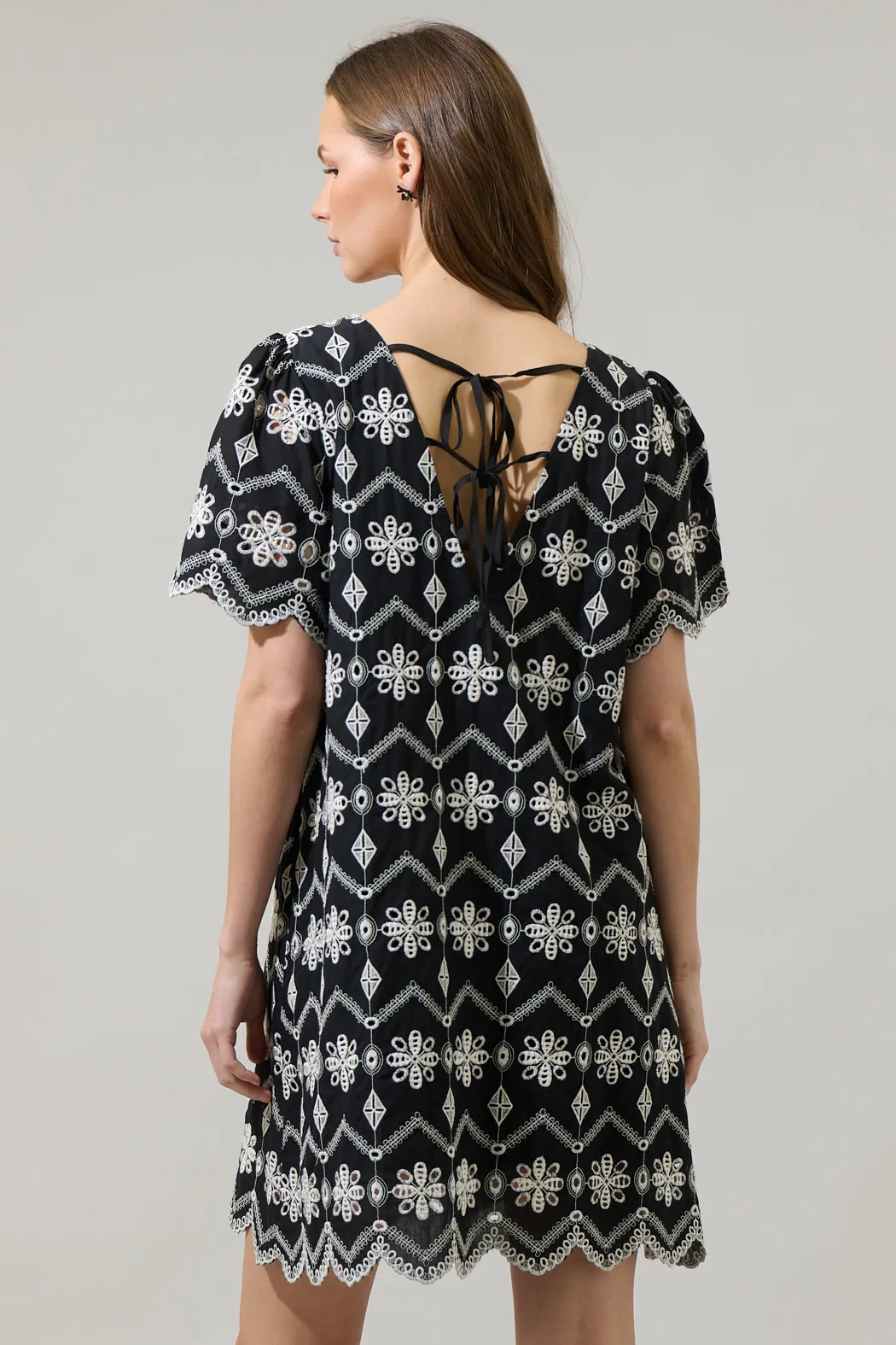 Elle Floral Ruth Eyelet Mini Dress sold by Sugarlips product image thumbnail 2