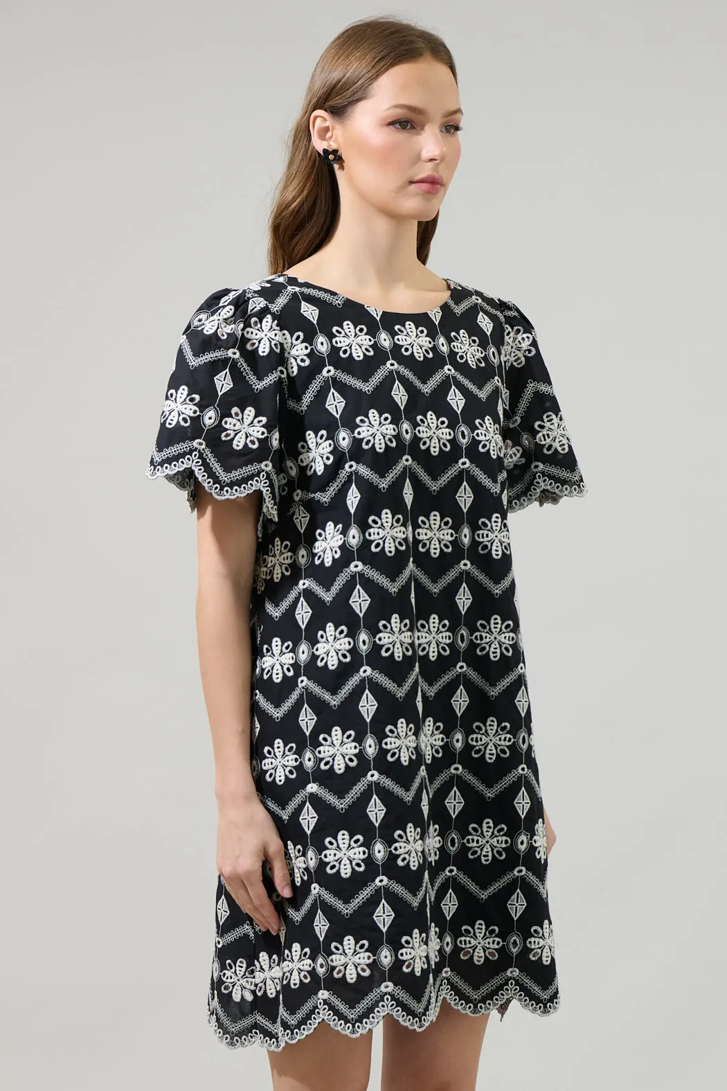 Elle Floral Ruth Eyelet Mini Dress sold by Sugarlips product image thumbnail 3