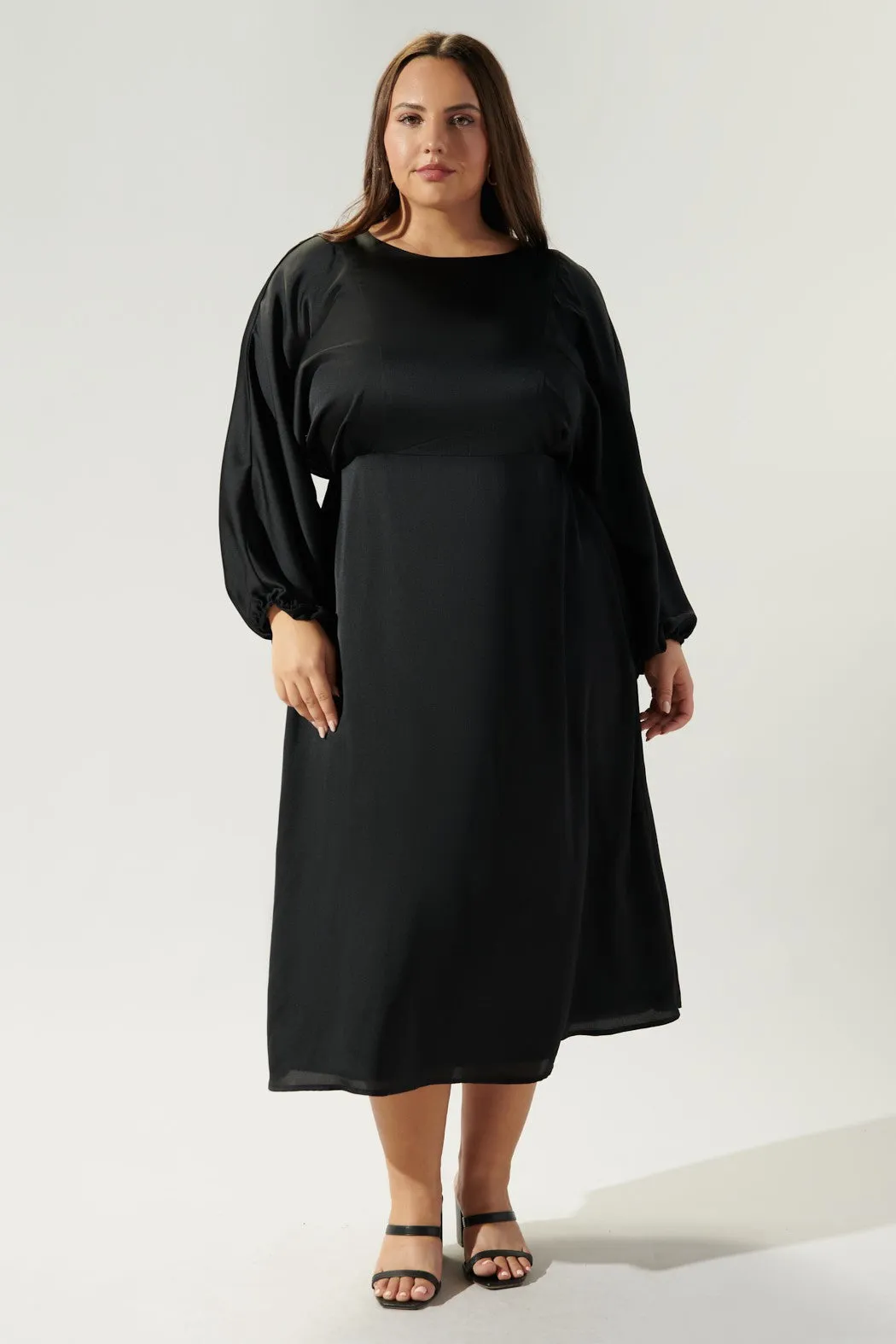 Chateau Satin Dolman Sleeve Midi Dress Curve sold by Sugarlips product image thumbnail 5