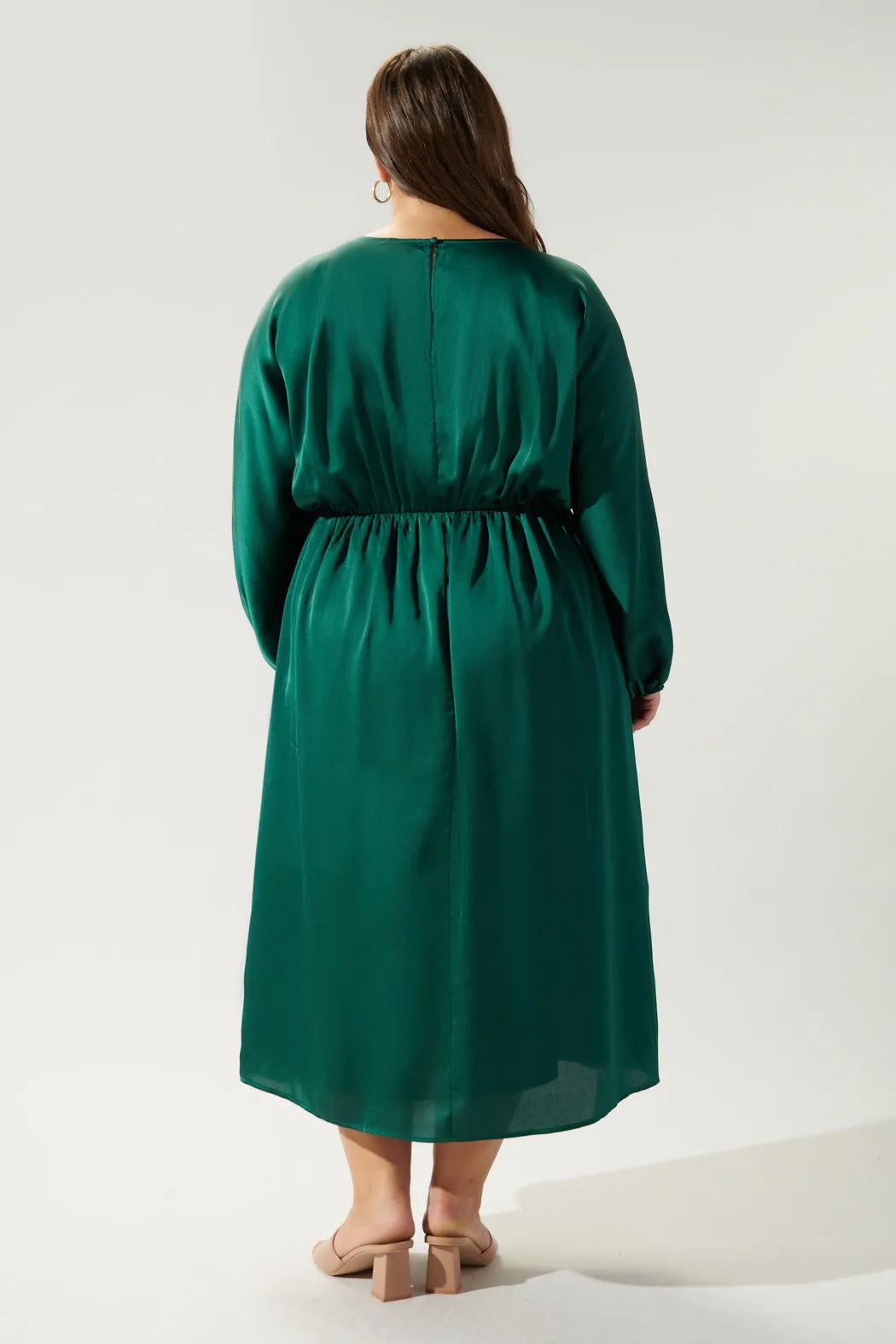 Chateau Satin Dolman Sleeve Midi Dress Curve sold by Sugarlips product image thumbnail 2