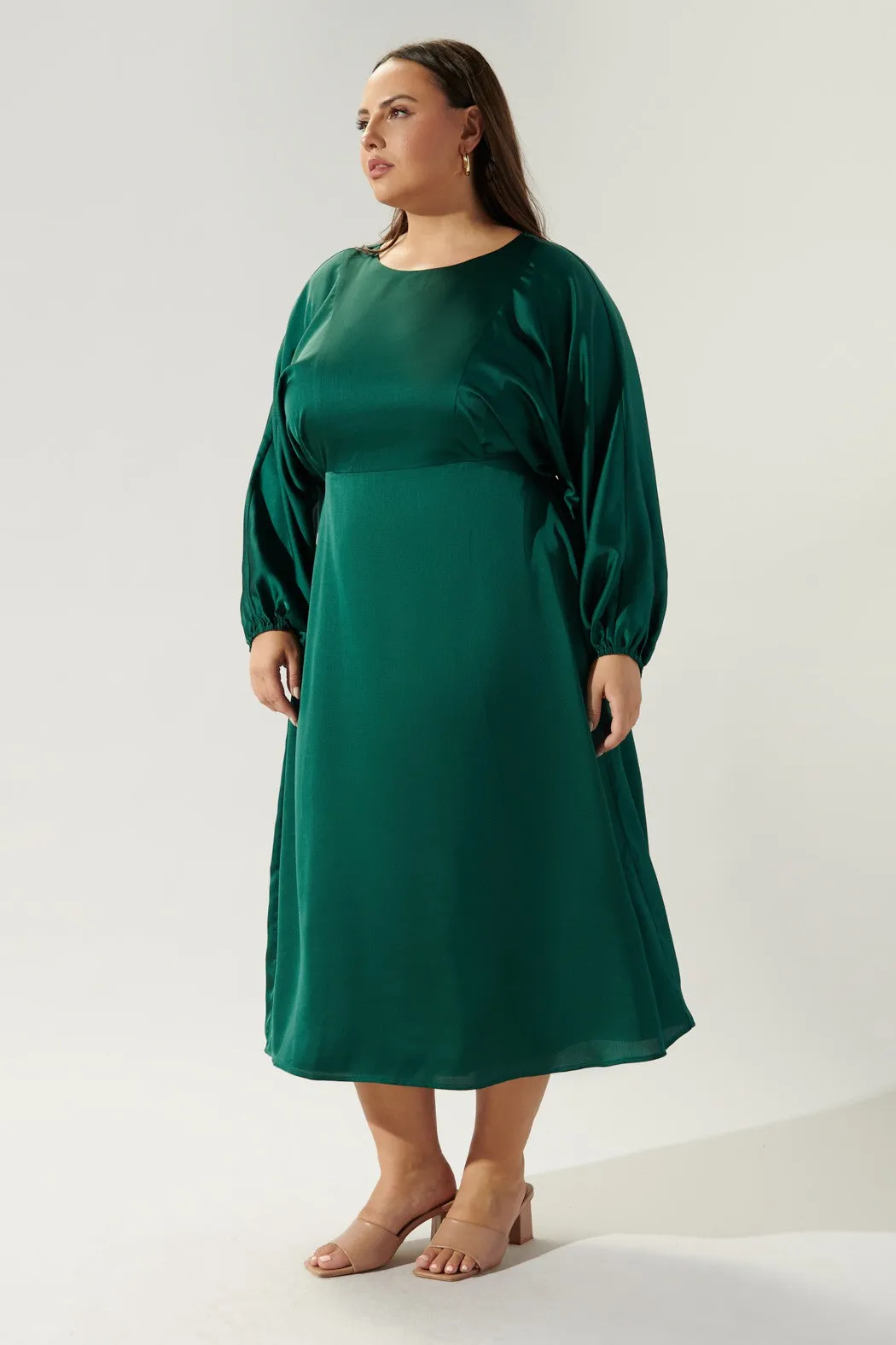 Chateau Satin Dolman Sleeve Midi Dress Curve sold by Sugarlips product image thumbnail 3