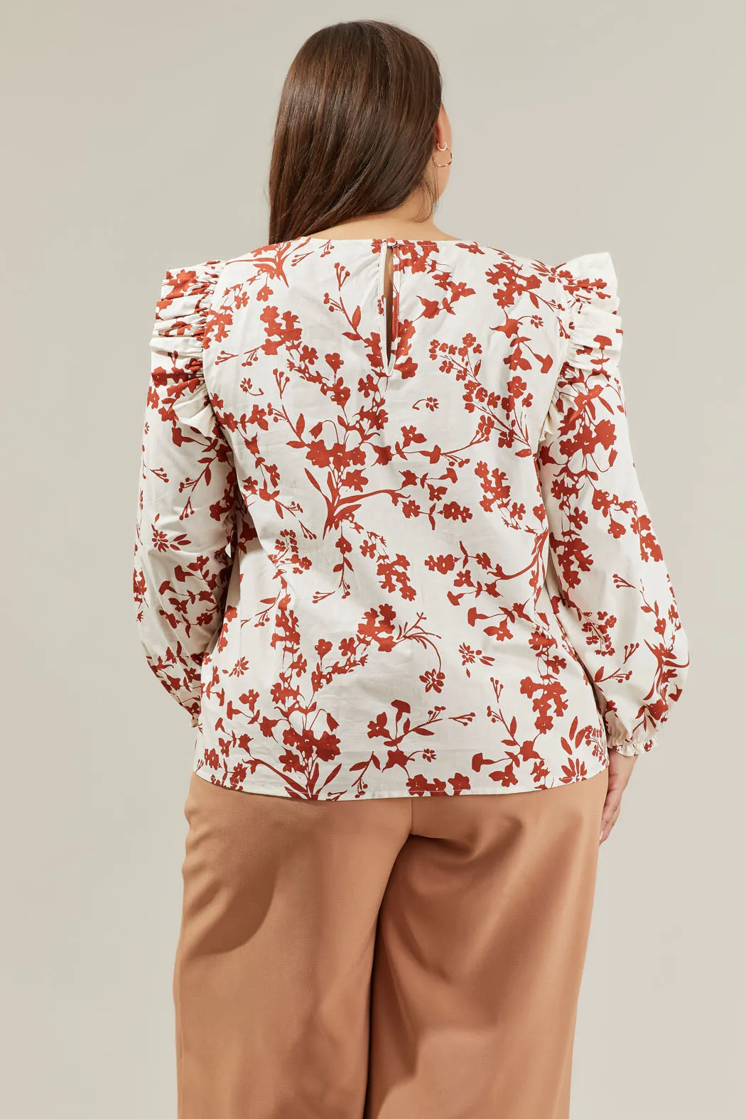 Garnet Floral Smocked Top Curve sold by Sugarlips product image thumbnail 2