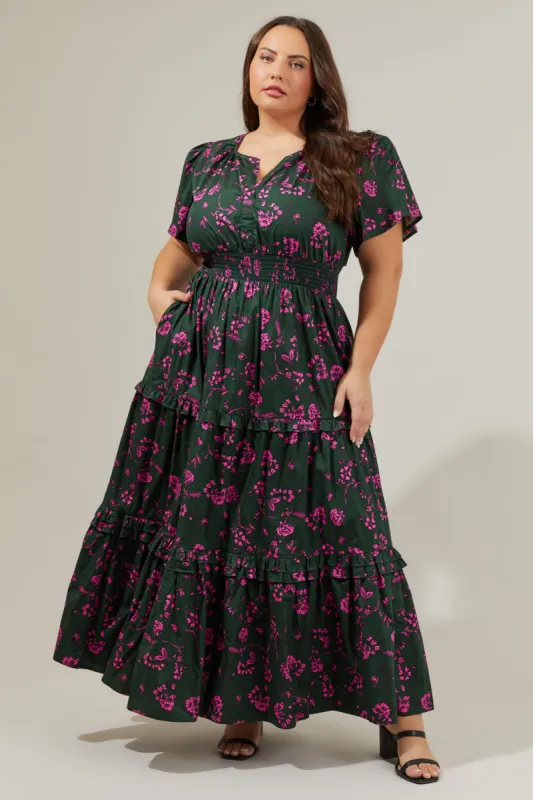 Close to You Palmer Poplin Tiered Maxi Dress Curve sold by Sugarlips