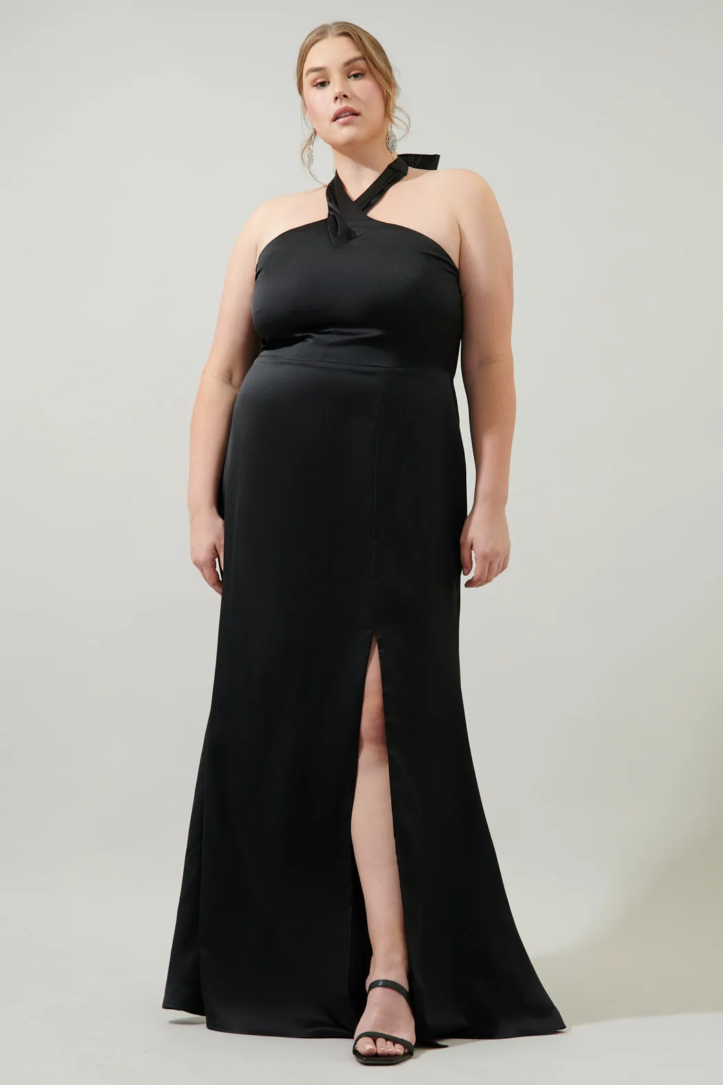 Spellbound Halter Satin Maxi Dress Curve sold by Sugarlips product image thumbnail 2