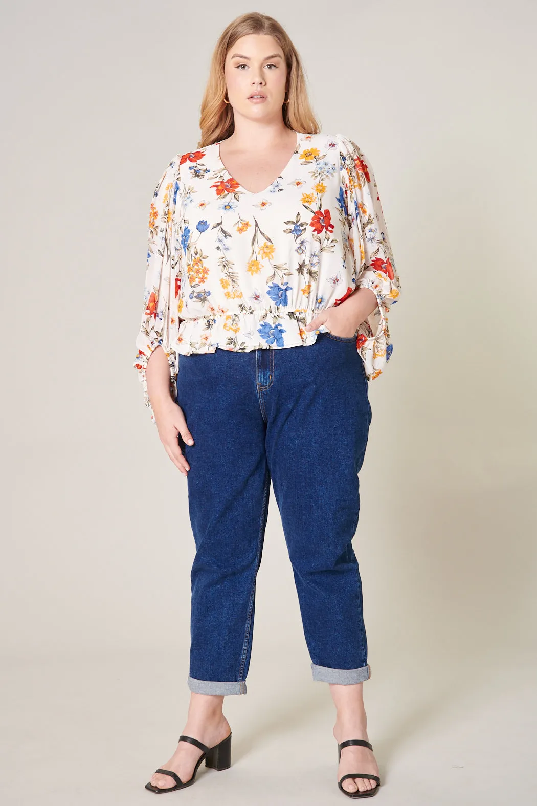 April Primary Floral Ways Balloon Sleeve Blouse Curve sold by Sugarlips product image thumbnail 5