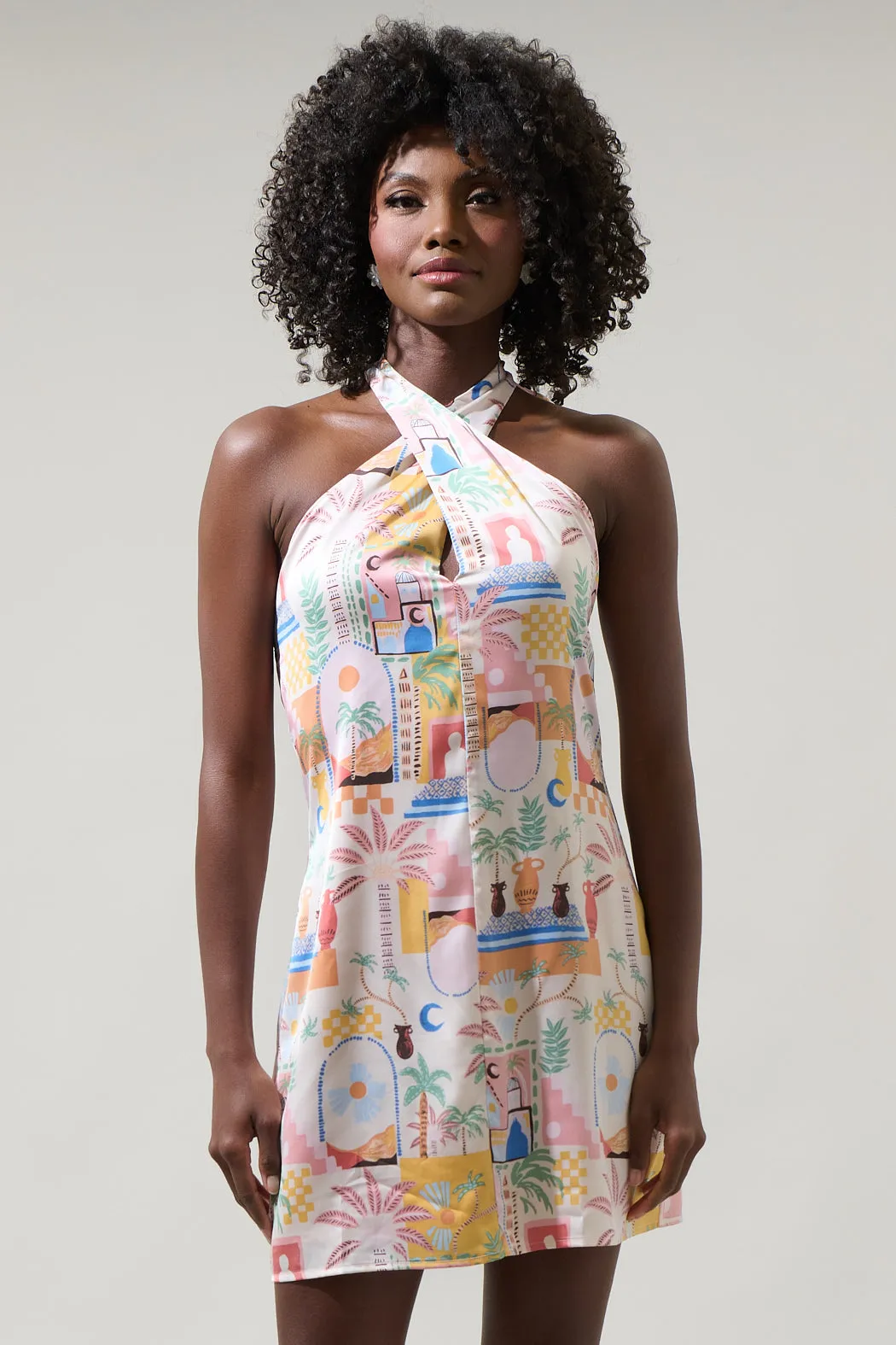 Down The Sunset Lissa Halter Shift Mini Dress sold by Sugarlips product image thumbnail 2