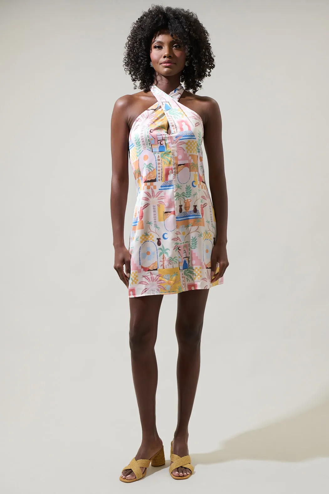 Down The Sunset Lissa Halter Shift Mini Dress sold by Sugarlips product image thumbnail 5