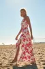 Maui Floral Portia Open Back Maxi Dress sold by Sugarlips