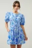 Lover Girl Blue Floral Alba Puff Sleeve Mini Dress sold by Sugarlips