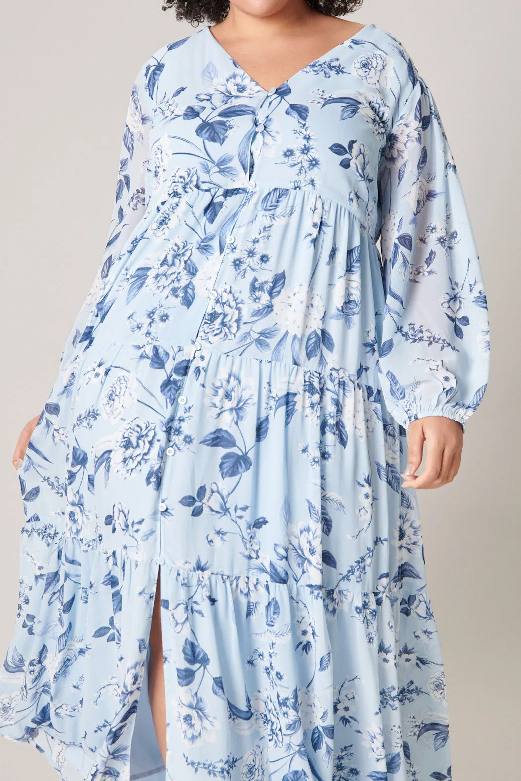 Cadaval Floral Mabel Tiered Maxi Dress Curve sold by Sugarlips product image thumbnail 5