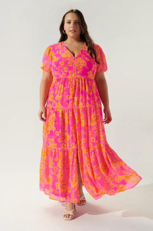Hot Rod Floral Monaco Tiered Maxi Dress Curve sold by Sugarlips