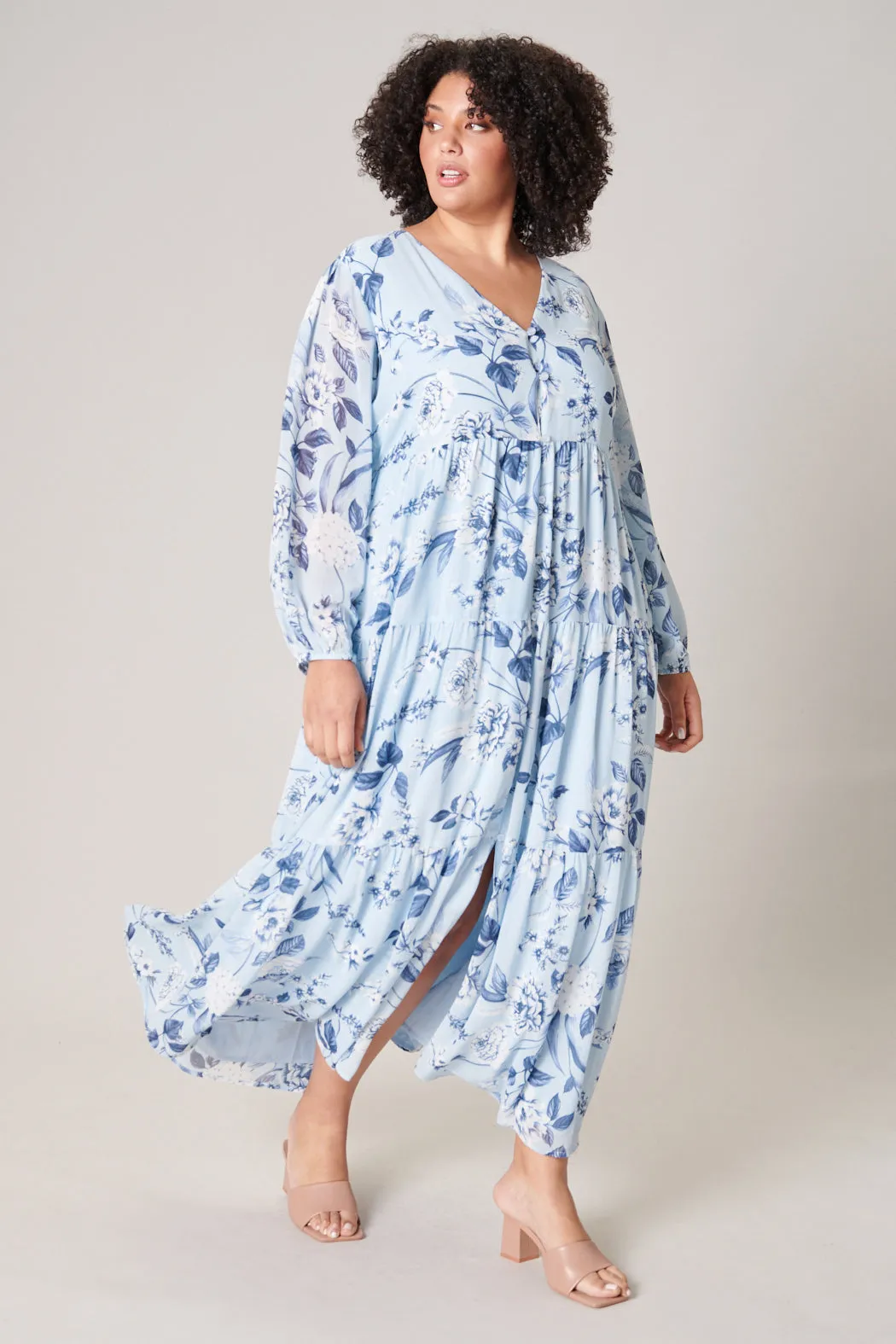 Cadaval Floral Mabel Tiered Maxi Dress Curve sold by Sugarlips product image thumbnail 4