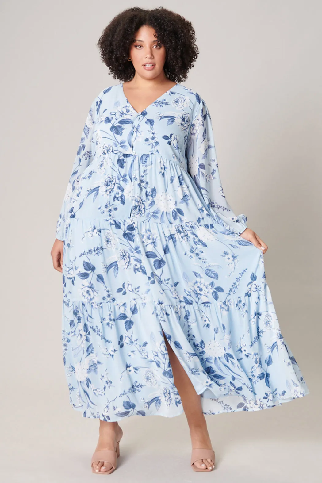 Cadaval Floral Mabel Tiered Maxi Dress Curve sold by Sugarlips product image thumbnail 2