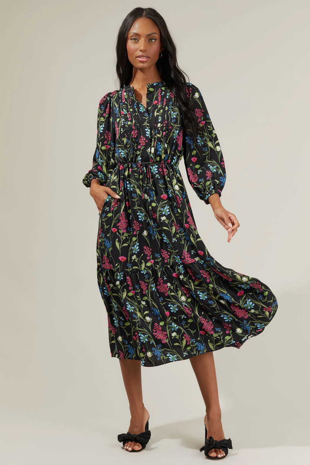 Madeline Groover Floral Midi Dress sold by Sugarlips