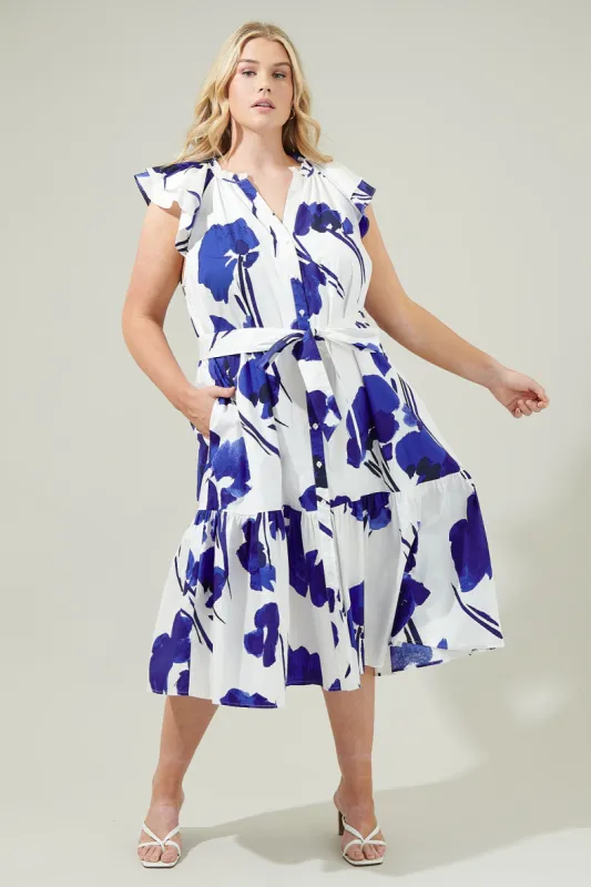 Neli Floral Dynamite Button Midi Dress Curve sold by Sugarlips