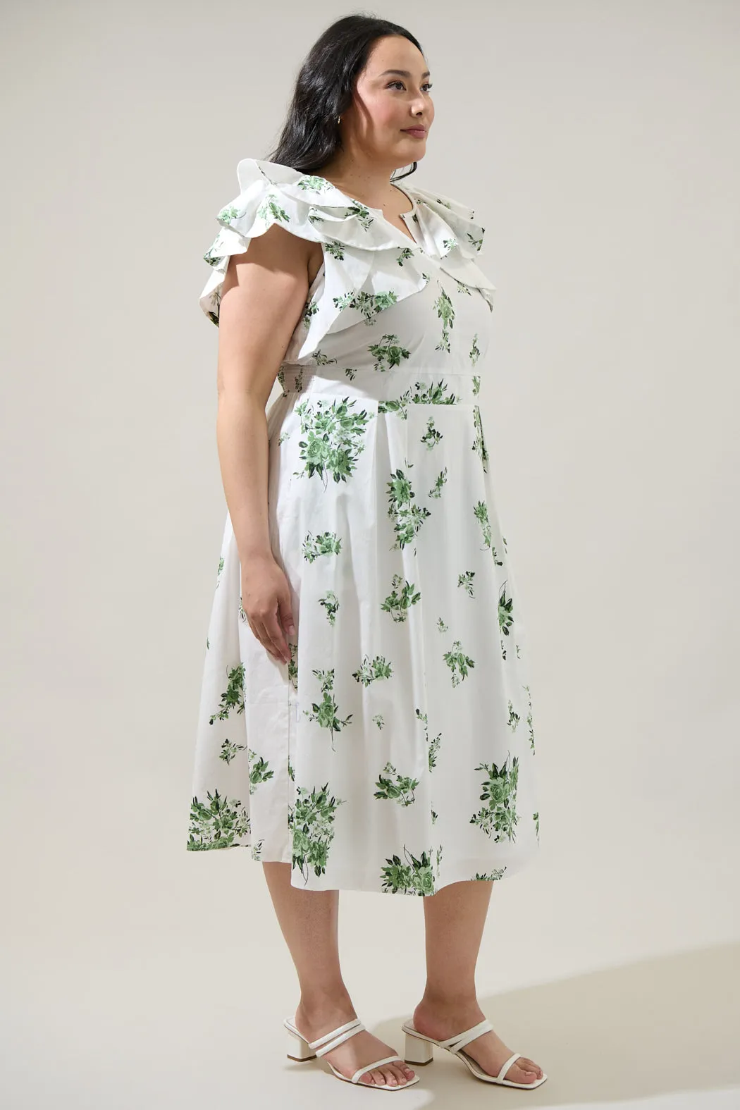 Ria Floral Santana Tie Back Midi Dress Curve sold by Sugarlips product image thumbnail 3