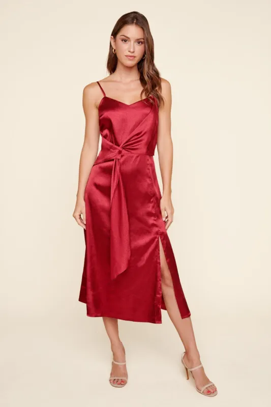 Maxine Satin Midi Dress sold by Sugarlips