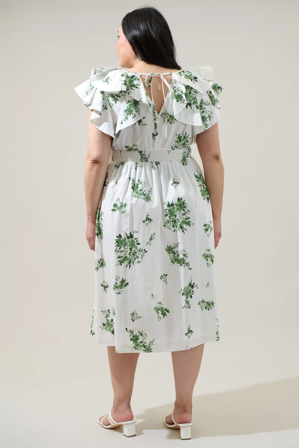 Ria Floral Santana Tie Back Midi Dress Curve sold by Sugarlips product image thumbnail 2
