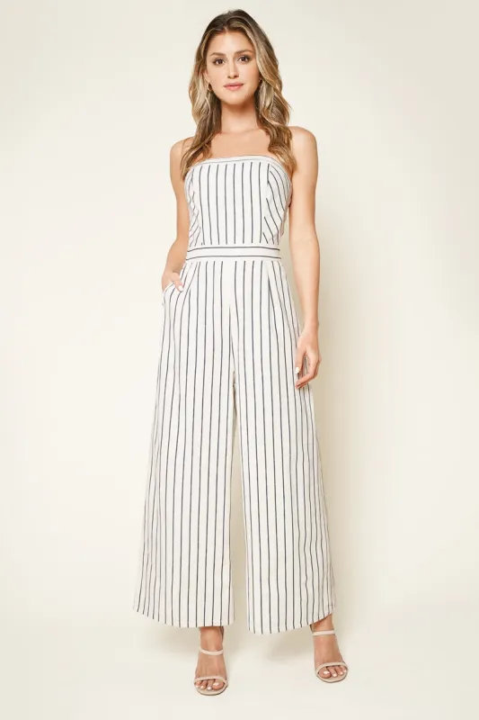 Sunlife Striped Strapless Jumpsuit sold by Sugarlips
