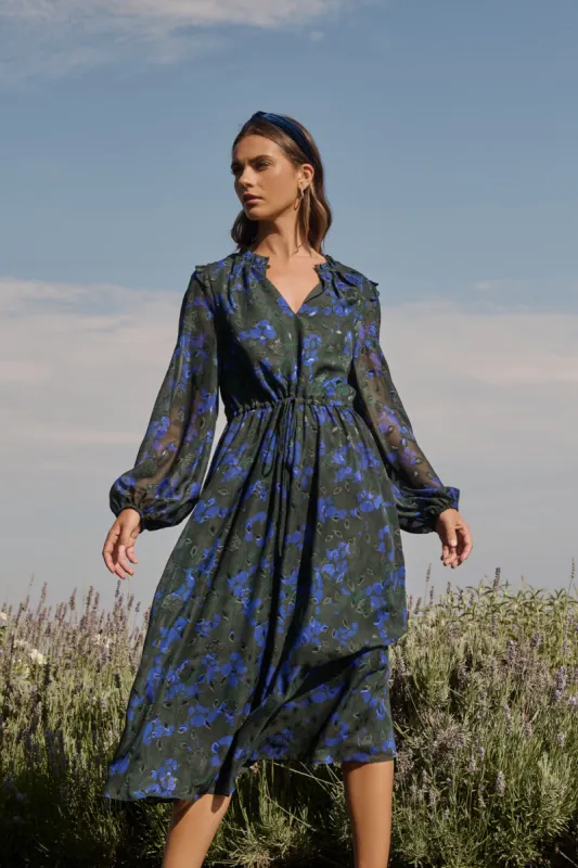 Sweetwater Floral Organza Tiered Midi Dress sold by Sugarlips