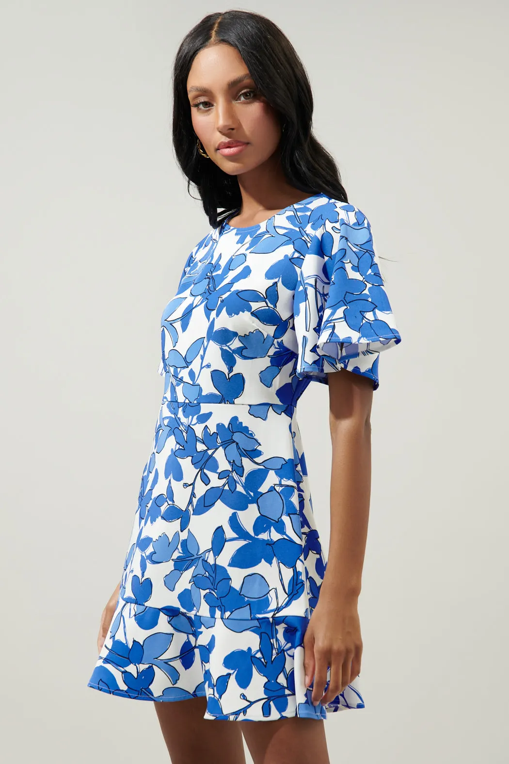 Khol Floral Flouncy Mini Dress sold by Sugarlips product image thumbnail 3