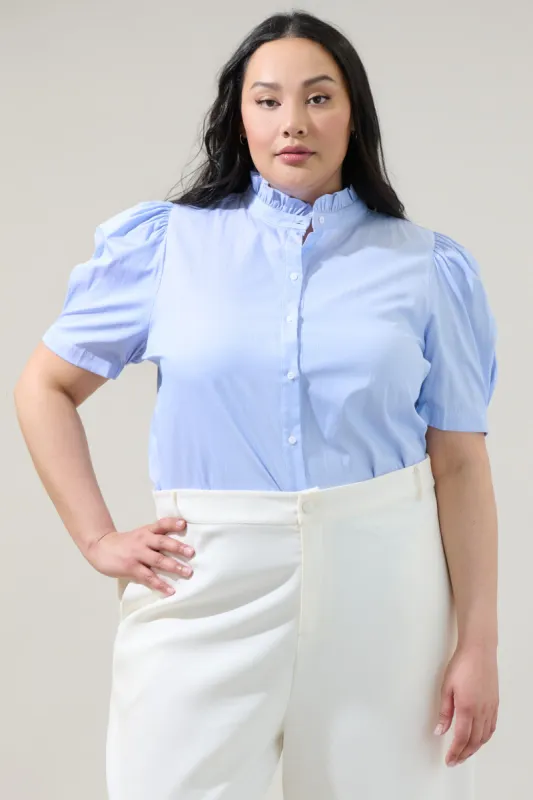 Quest Striped Button Down Top Curve sold by Sugarlips