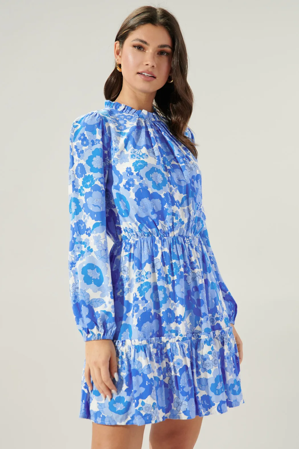 Juliani Floral Balloon Sleeve Blouson Tea Dress sold by Sugarlips product image thumbnail 3