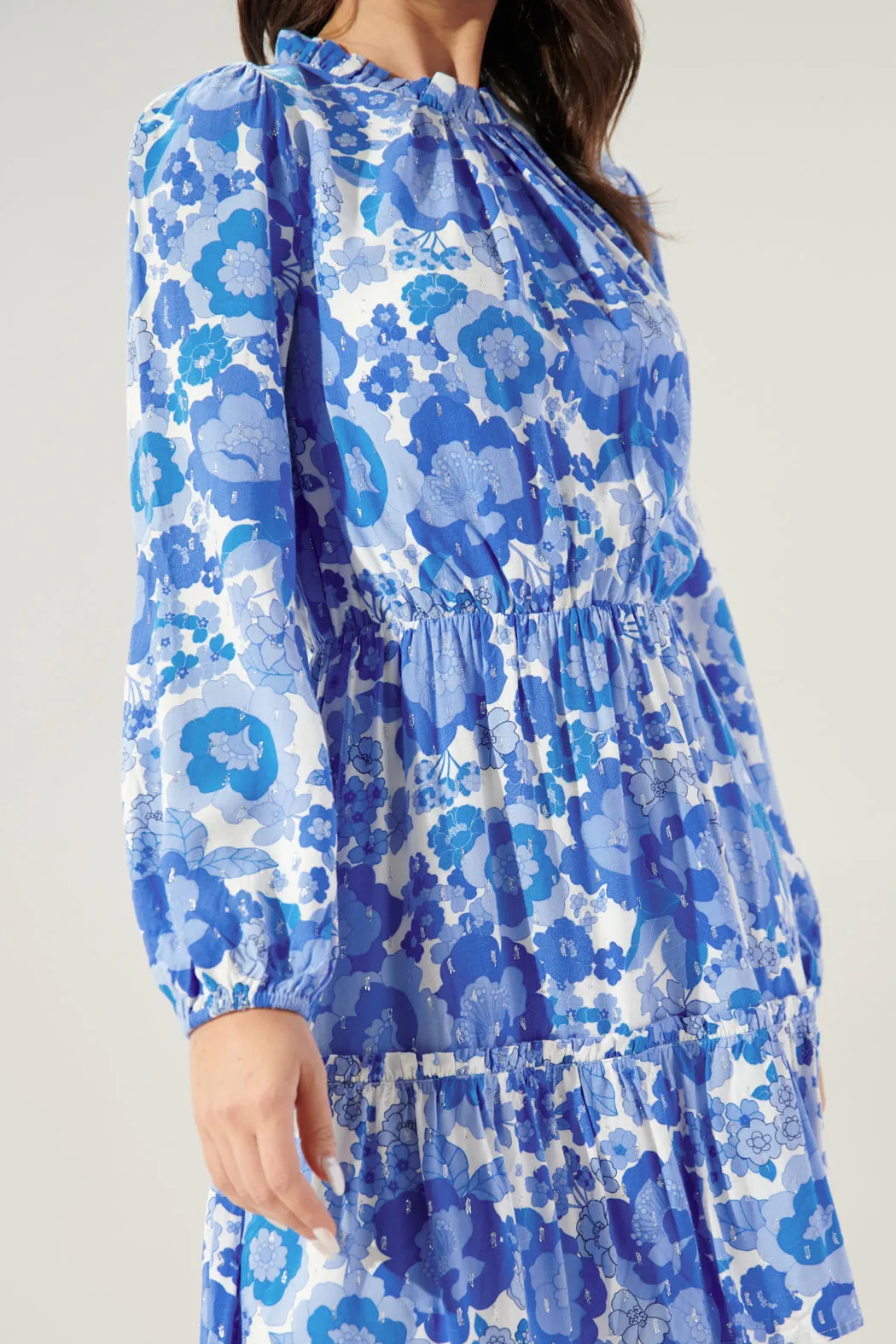 Juliani Floral Balloon Sleeve Blouson Tea Dress sold by Sugarlips product image thumbnail 5
