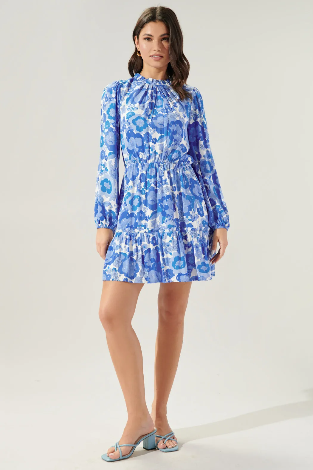 Juliani Floral Balloon Sleeve Blouson Tea Dress sold by Sugarlips product image thumbnail 4