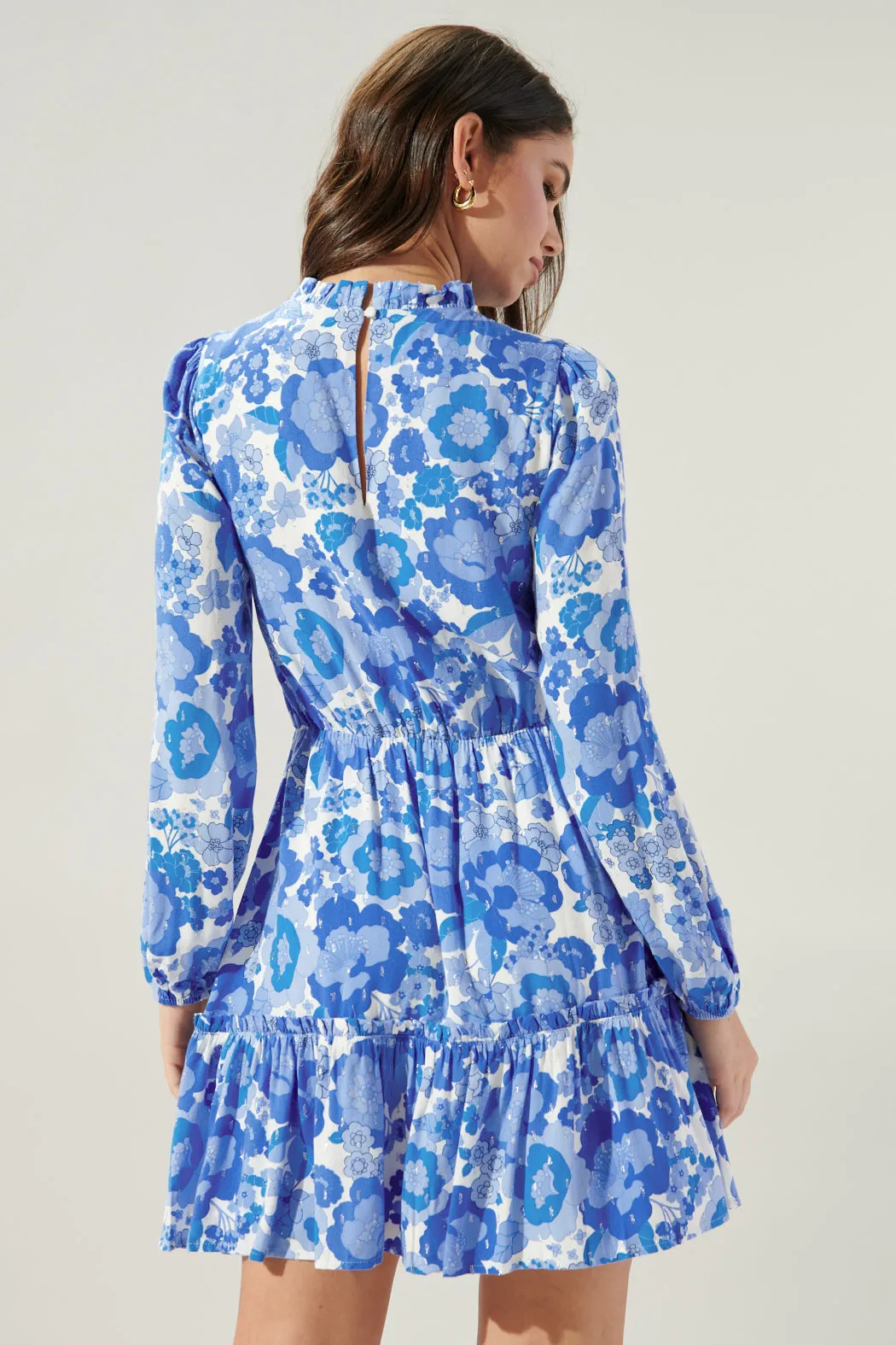 Juliani Floral Balloon Sleeve Blouson Tea Dress sold by Sugarlips product image thumbnail 2