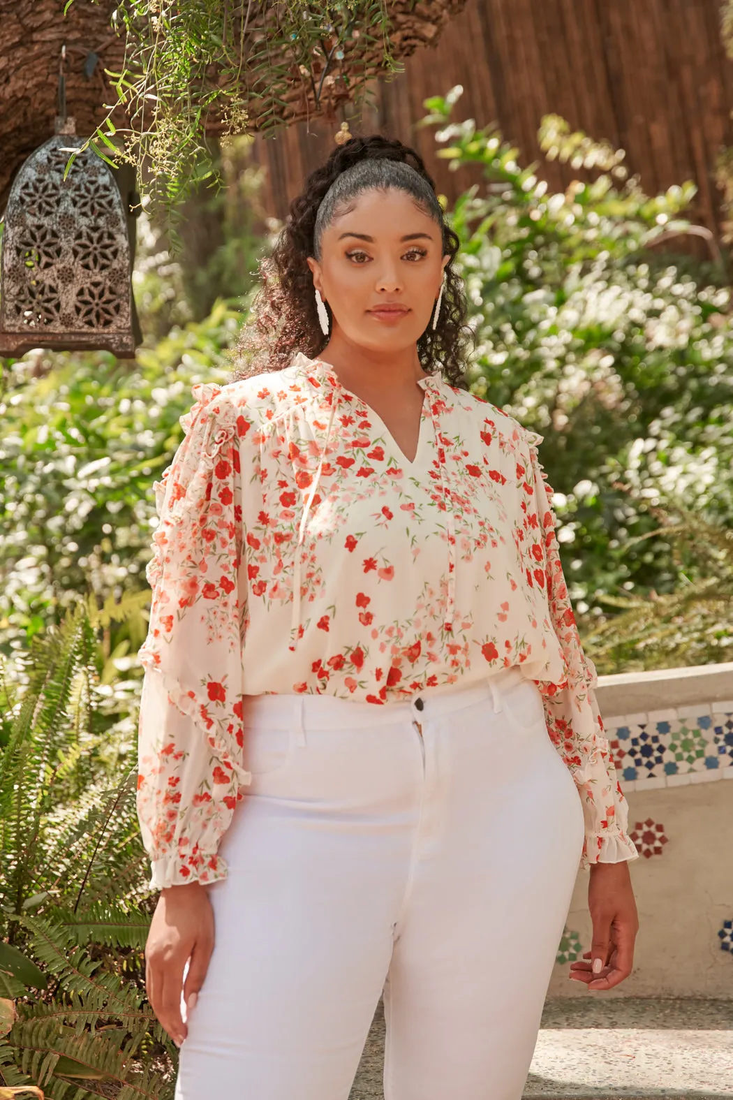 Love Bomb Raj Ruffle Balloon Sleeve Blouse Curve sold by Sugarlips