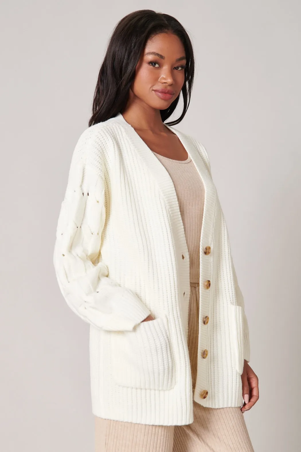 Sugarland Cable Knit Sleeve Cardigan sold by Sugarlips product image thumbnail 3