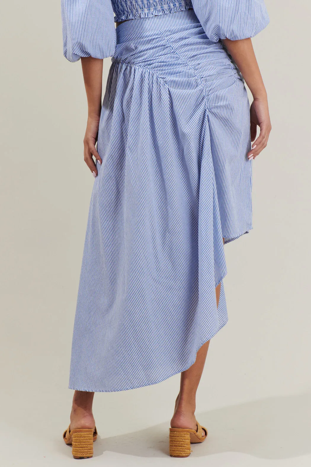 Sammy Striped Belen Ruched Midi Skirt sold by Sugarlips product image thumbnail 2
