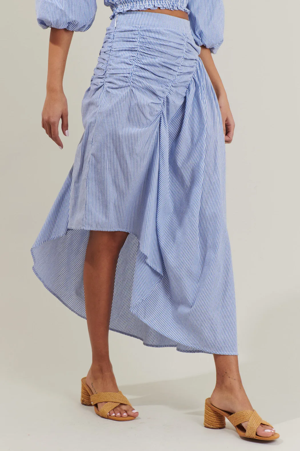 Sammy Striped Belen Ruched Midi Skirt sold by Sugarlips product image thumbnail 3
