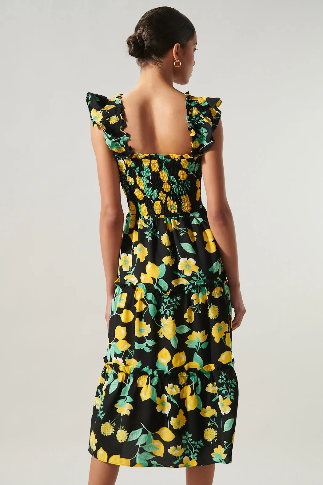 Lima Bayshore Smocked Bodice Midi Dress sold by Sugarlips product image thumbnail 3