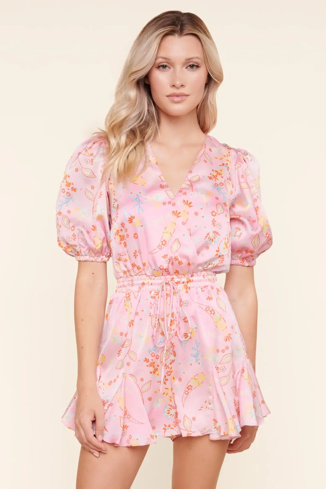 Cayla Paisley Puff Sleeve Romper sold by Sugarlips product image thumbnail 2