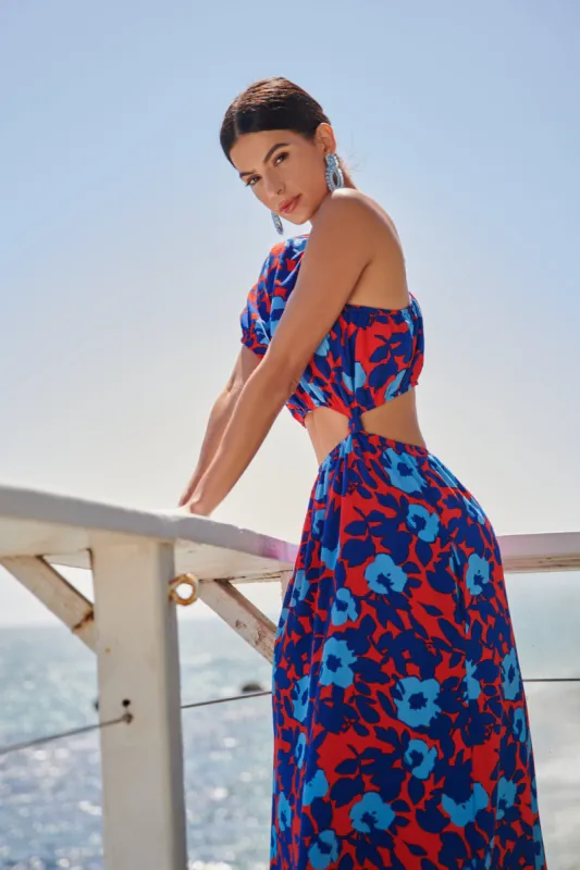 Matador Floral Cutout One Shoulder Maxi Dress sold by Sugarlips