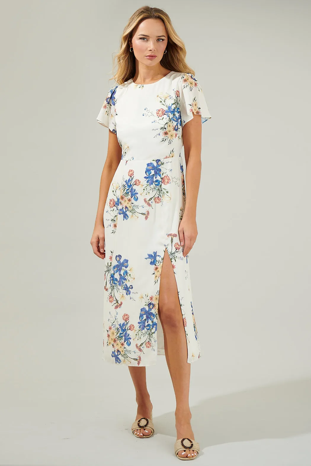 Jacinta Floral Slit Midi Dress sold by Sugarlips product image thumbnail 2