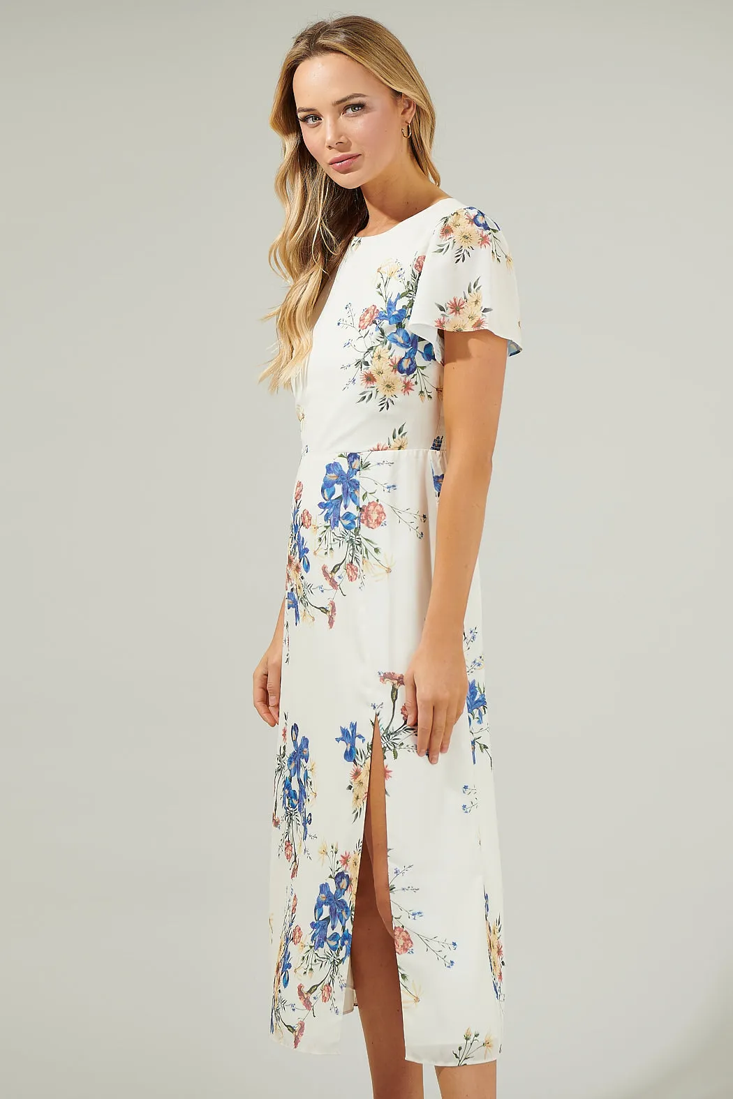Jacinta Floral Slit Midi Dress sold by Sugarlips product image thumbnail 4