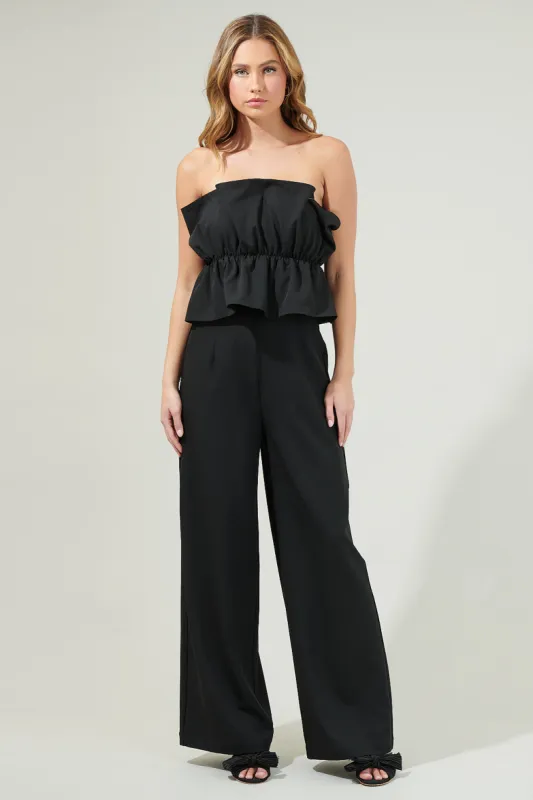 Overnight Strapless Ruffle Jumpsuit sold by Sugarlips