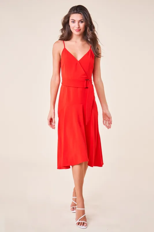 Rise Up Belted Midi Slip Dress sold by Sugarlips