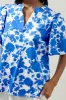 Marinelle Floral Poplin Chrissy Split Neck Top sold by Sugarlips