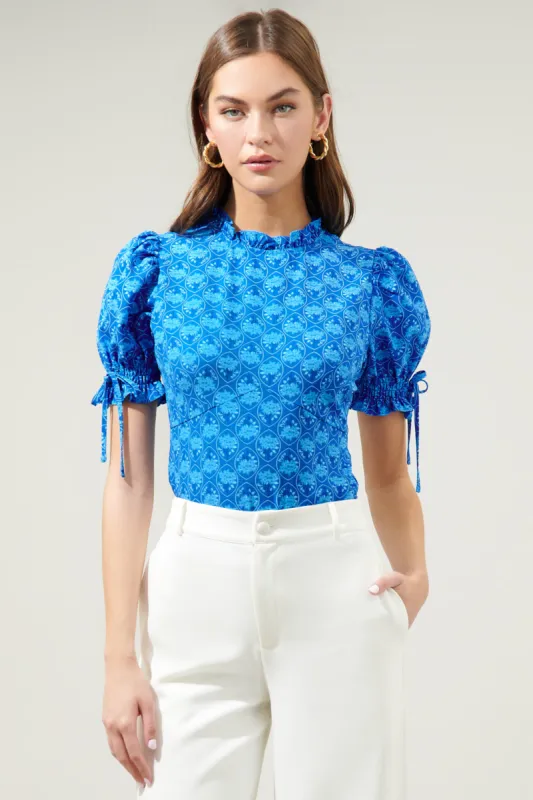 Driftwood Floral Smocked Back Cut Out Top made by Sugarlips