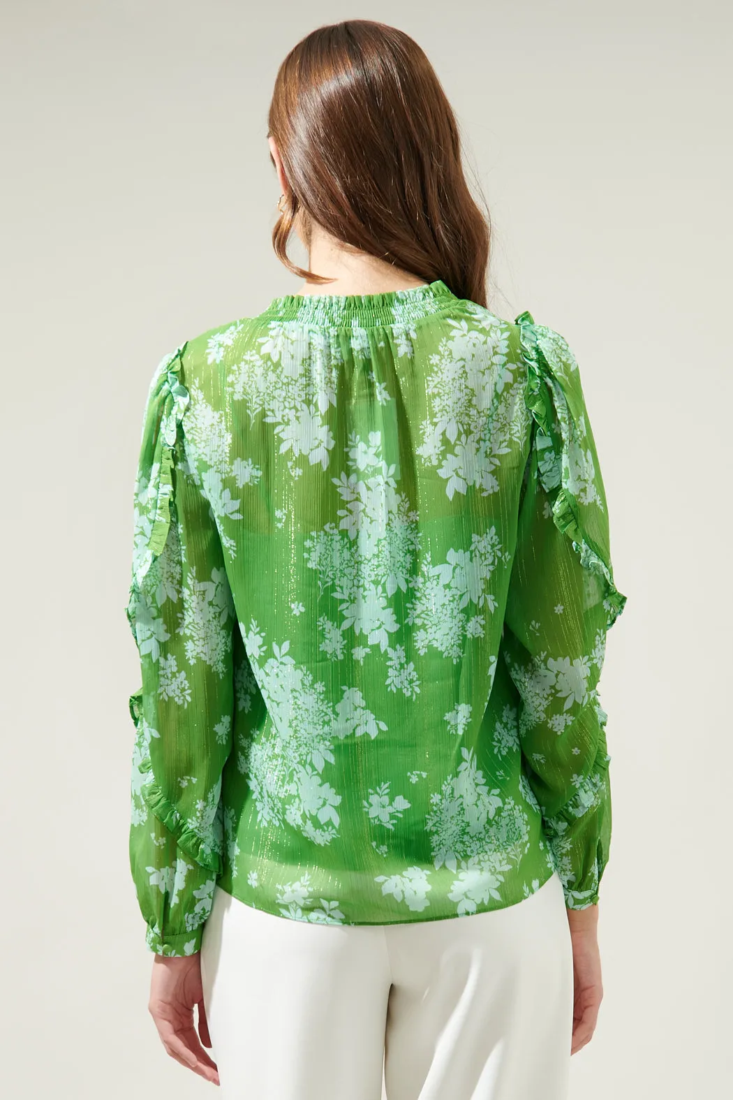 Polare Floral Ventura Split Neck Button Blouse sold by Sugarlips product image thumbnail 3